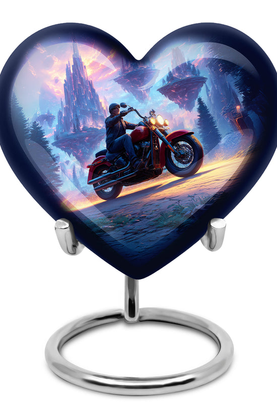 Blue Resounding Bike Memorial Urn for Ashes - 10-inch, 200 cu in - Karyliz