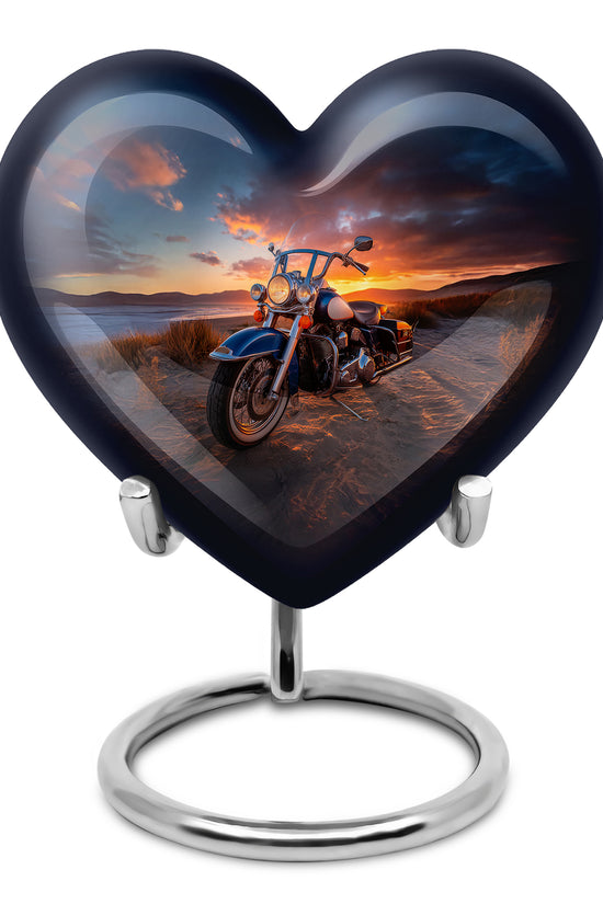 Black Bike Honor Cremation Urns for Human Ashes - 10-inch, 200 cu in - Karyliz