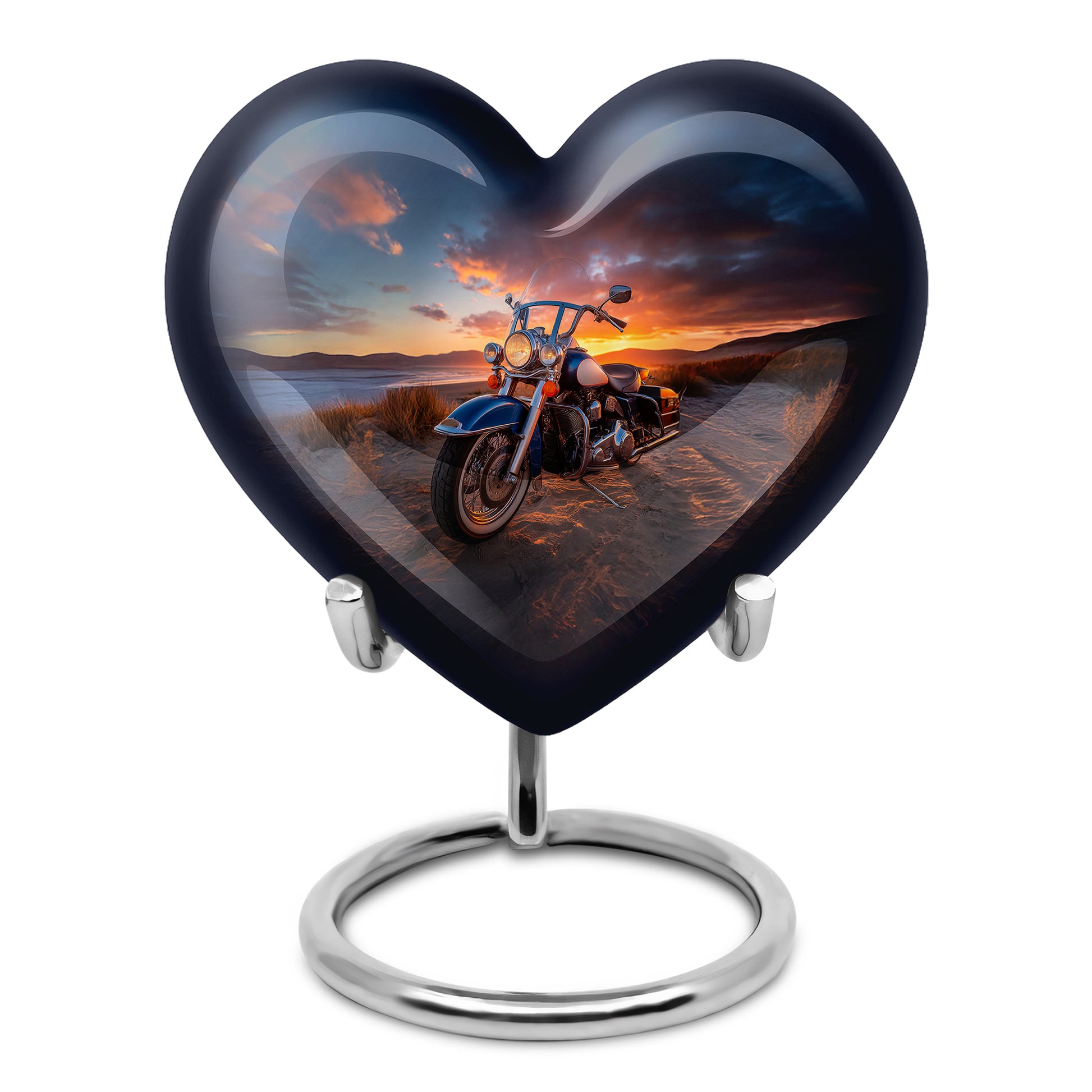 Black Bike Honor Cremation Urns for Human Ashes - 10-inch, 200 cu in - Karyliz