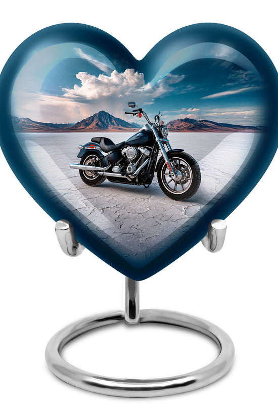 Lustrous Bike Cremation Urns for Human Ashes - Blue 10-inch - Karyliz