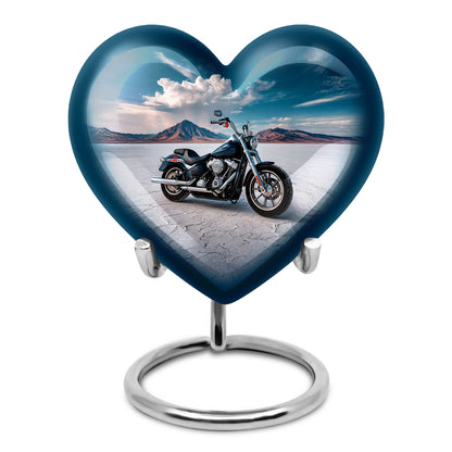 Lustrous Bike Cremation Urns for Human Ashes - Blue 10-inch - Karyliz
