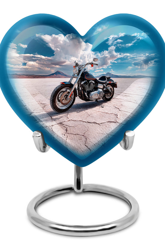 Hallowed Bike Cremation Urns for Human Ashes - Blue 10-inch - Karyliz