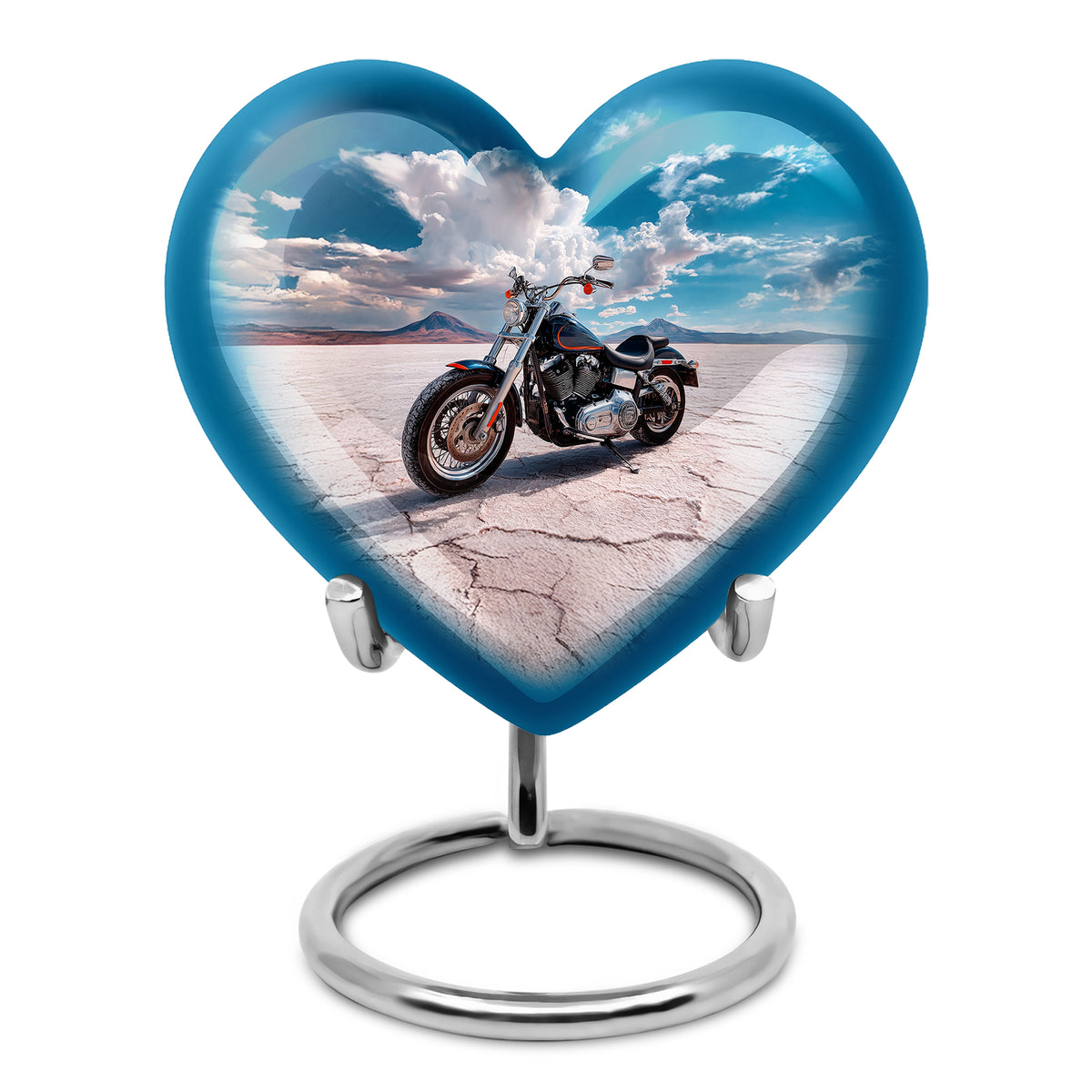 Hallowed Bike Cremation Urns for Human Ashes - Blue 10-inch - Karyliz