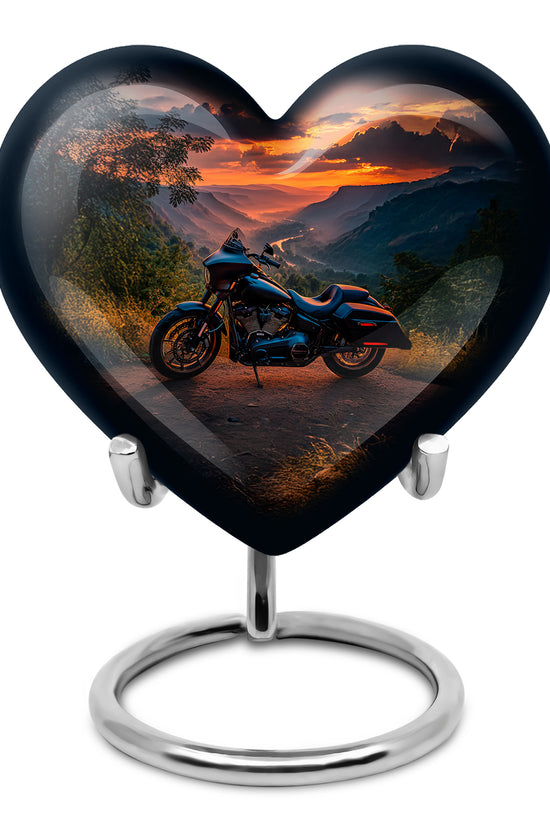 Personalized Blue Revered Bike Cremation Urns for Human Ashes - 10-inch, 200 cu in - Karyliz
