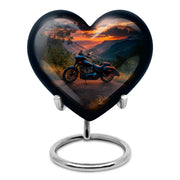 Personalized Blue Revered Bike Cremation Urns for Human Ashes - 10-inch, 200 cu in - Karyliz
