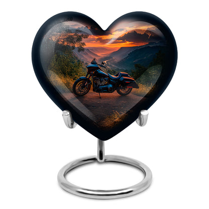 Personalized Blue Revered Bike Cremation Urns for Human Ashes - 10-inch, 200 cu in - Karyliz