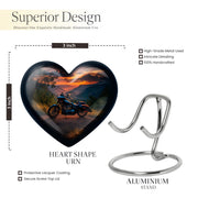 Celestial Blue Bike Cremation Urn front view showing detailed design - heart-shaped bike design symbolizing eternal love - mini keepsake memorial for portion of cremation ashes