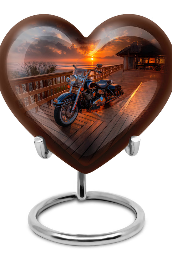 Black Comforting Bike Memorial Urn for Ashes - 10-inch, 200 cu in - Karyliz