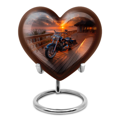 Black Comforting Bike Memorial Urn for Ashes - 10-inch, 200 cu in - Karyliz