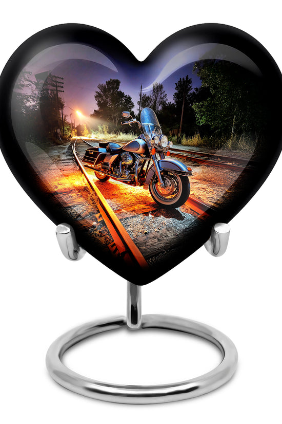 Blue Breathtaking Bike Memorial Urn for Ashes - 10-inch, 200 cu in - Karyliz