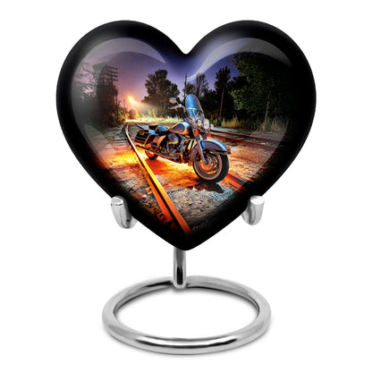 Blue Breathtaking Bike Memorial Urn for Ashes - 10-inch, 200 cu in - Karyliz