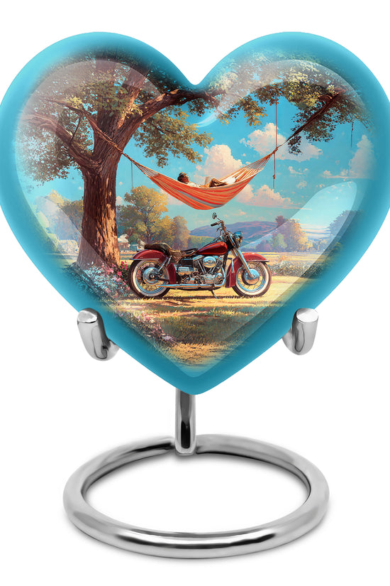 Personalized Refined Bike Cremation Urns - Teal 10-inch, 200 cu in - Karyliz