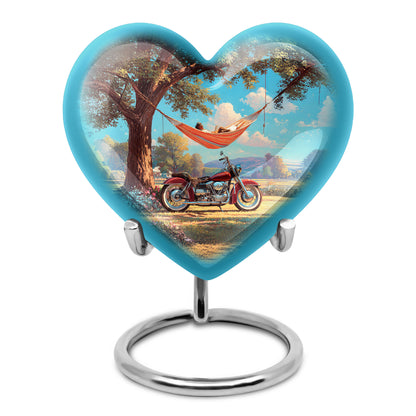 Personalized Refined Bike Cremation Urns - Teal 10-inch, 200 cu in - Karyliz