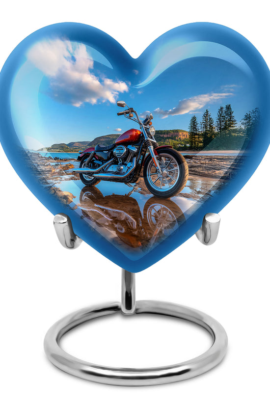 Personalized Bike Cremation Urns - Eminent Blue 10-inch, 200 cu in - Karyliz