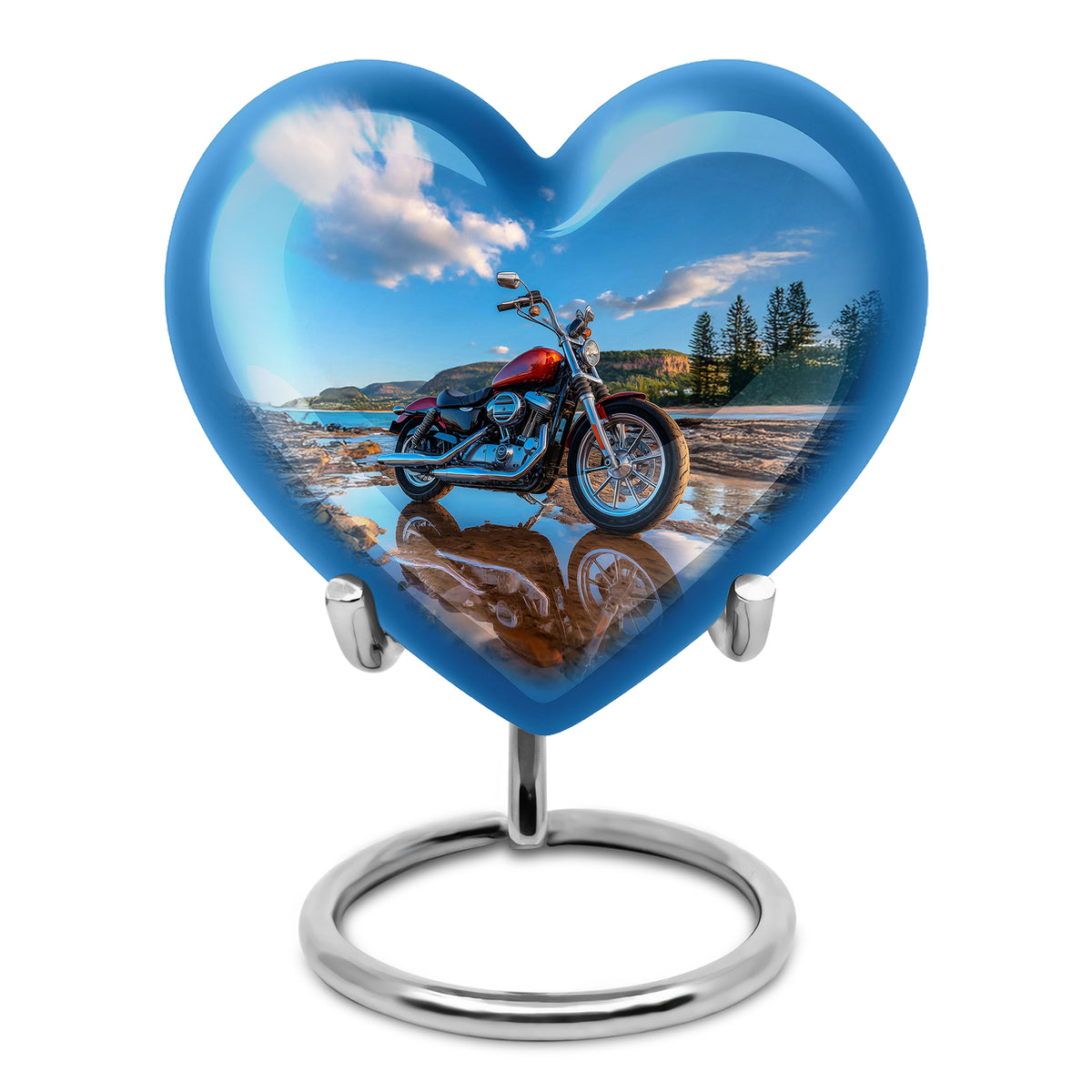 Personalized Bike Cremation Urns - Eminent Blue 10-inch, 200 cu in - Karyliz