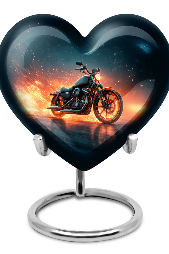 Resplendent Blue Bike Cremation Urn for Ashes - 10-inch, 200 cu in - Karyliz