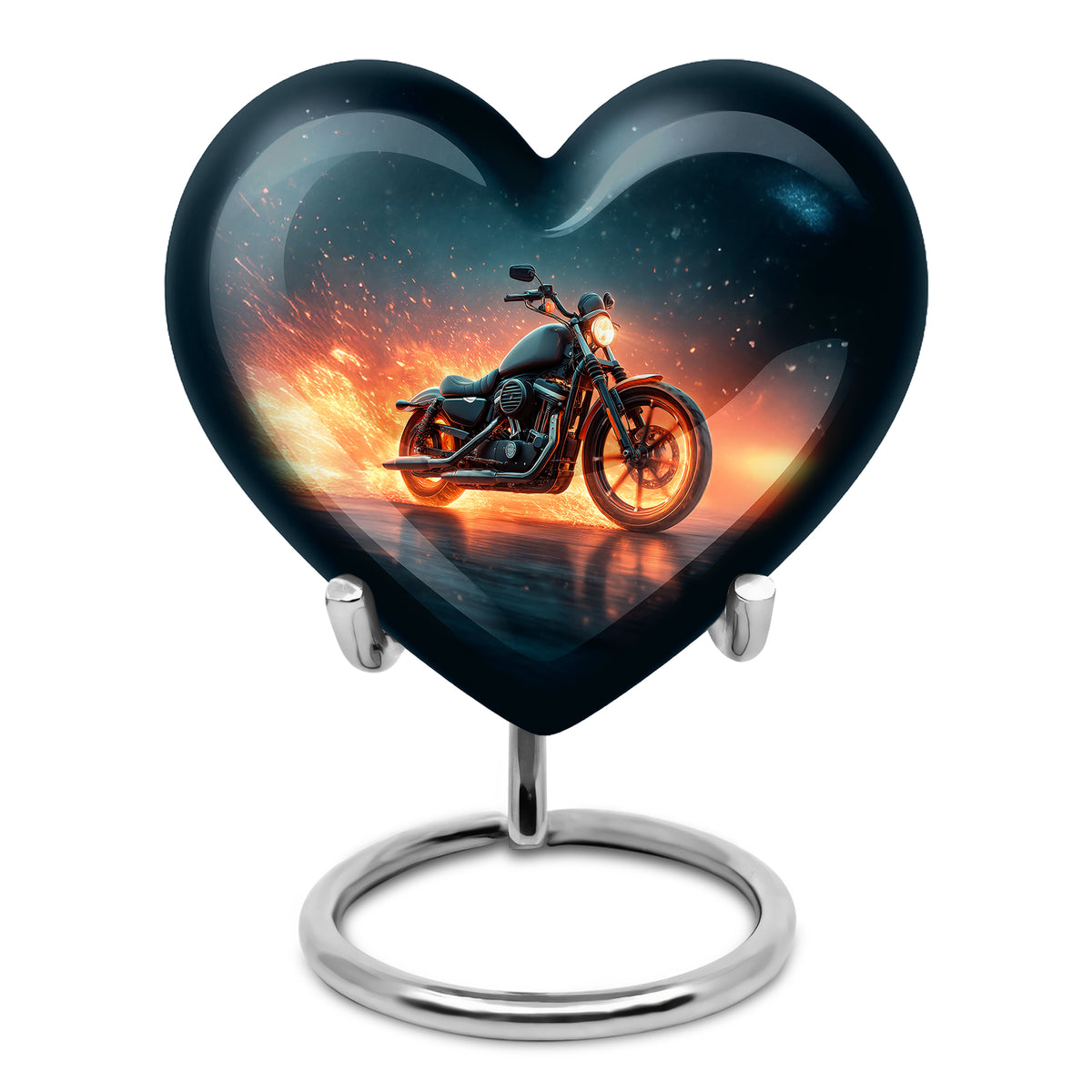 Resplendent Blue Bike Cremation Urn for Ashes - 10-inch, 200 cu in - Karyliz