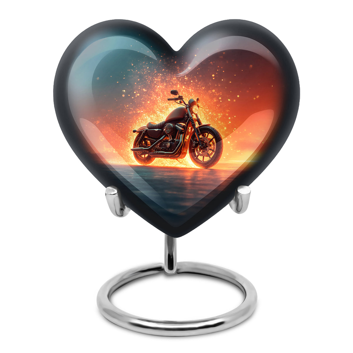 Personalized Blue Bike Cremation Urns for Ashes - Transcendent 10-inch - Karyliz