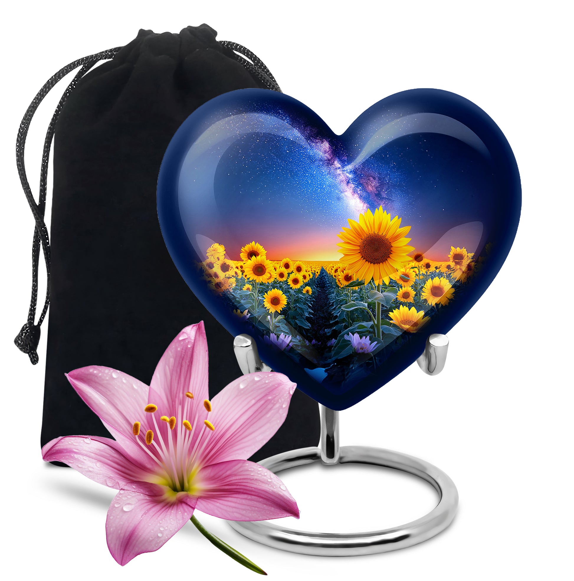 Sunflower Cremation Urn - Night Sky Beautiful Urn For Human Ashes