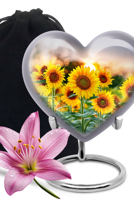 Golden Light Sunflower Urn - Memorial Urn For Loved Ones