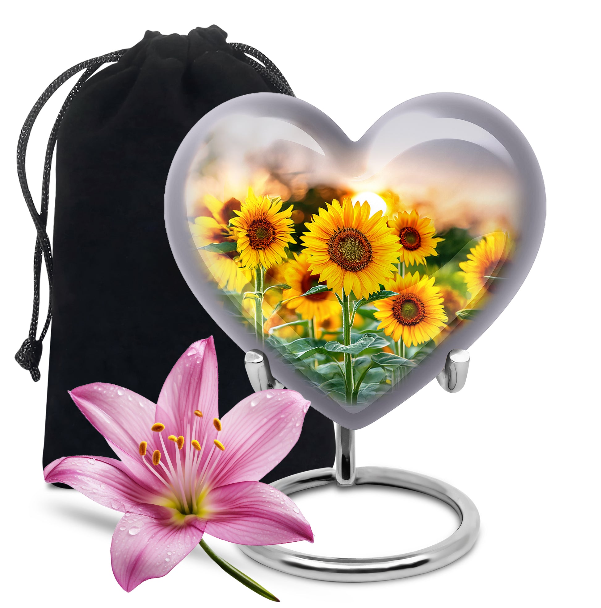 Golden Light Sunflower Urn - Memorial Urn For Loved Ones
