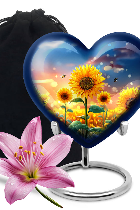 Sunflower Garden Bee Urn - Artistic Memorial Urn For Ashes