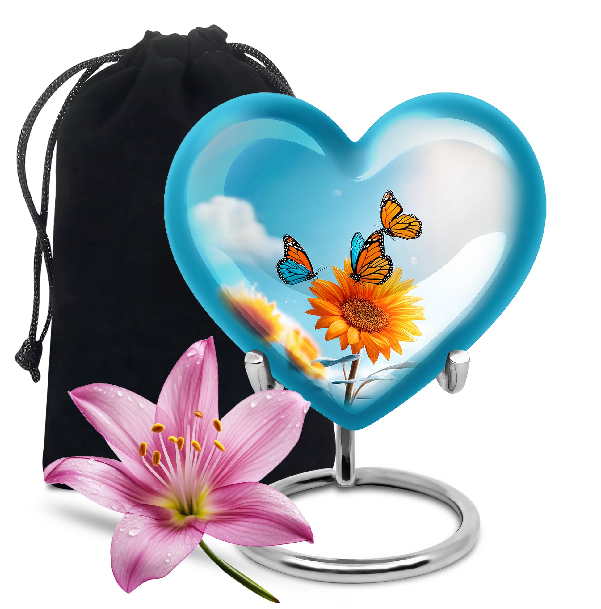Sunflower Sky Garden Urn - Butterfly Funeral Urn For Adults Ashes