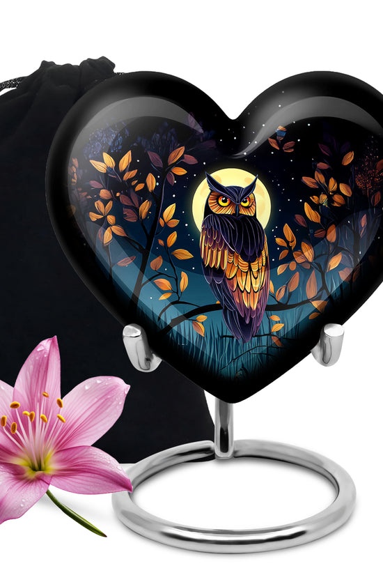 Moonlight Owl Cremation Urn - Artistic Memorial Urn for Loved Ones