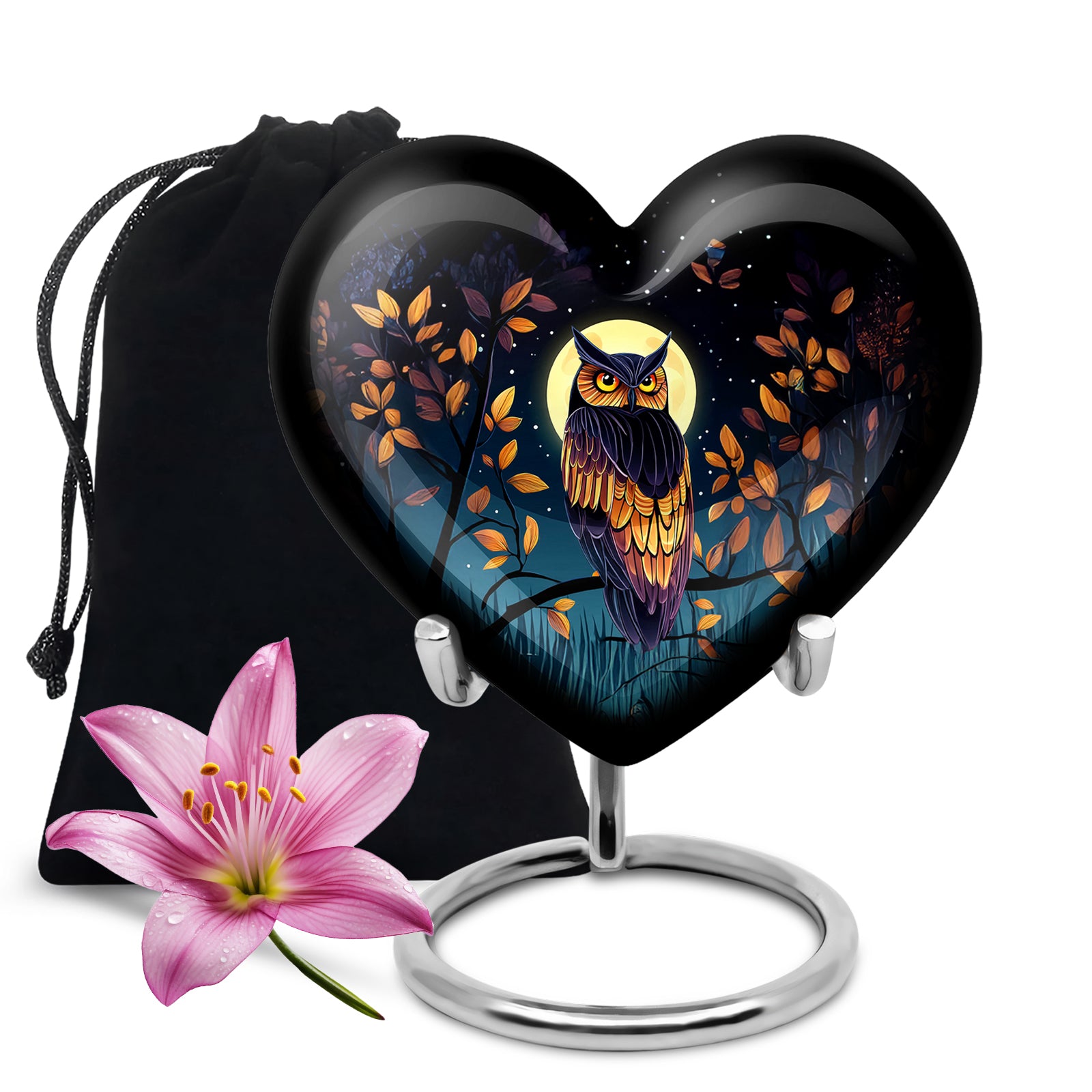 Moonlight Owl Cremation Urn - Artistic Memorial Urn for Loved Ones