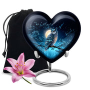Blue Night Owl Memorial Urn - Decorative Urn For Male & Female