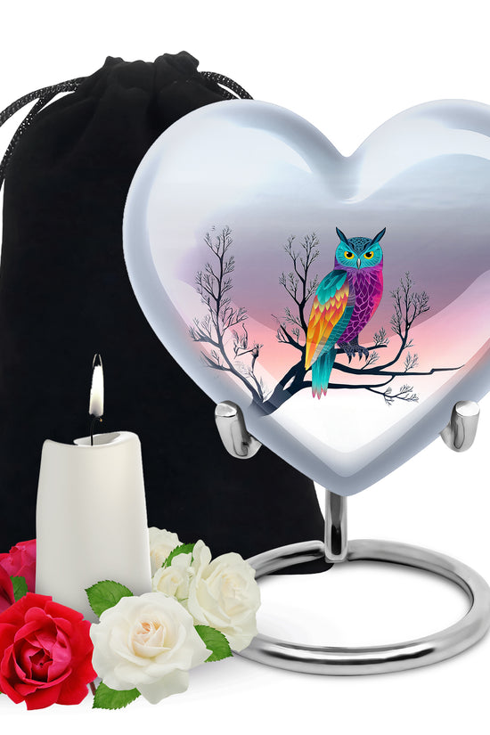 Owl Artwork Cremation Urn - Tree Memorial Urn For Loved Ones