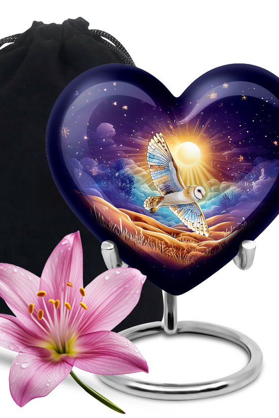 Artistic Owl Cremation Urn - Sunset Memorial Urn For Burial