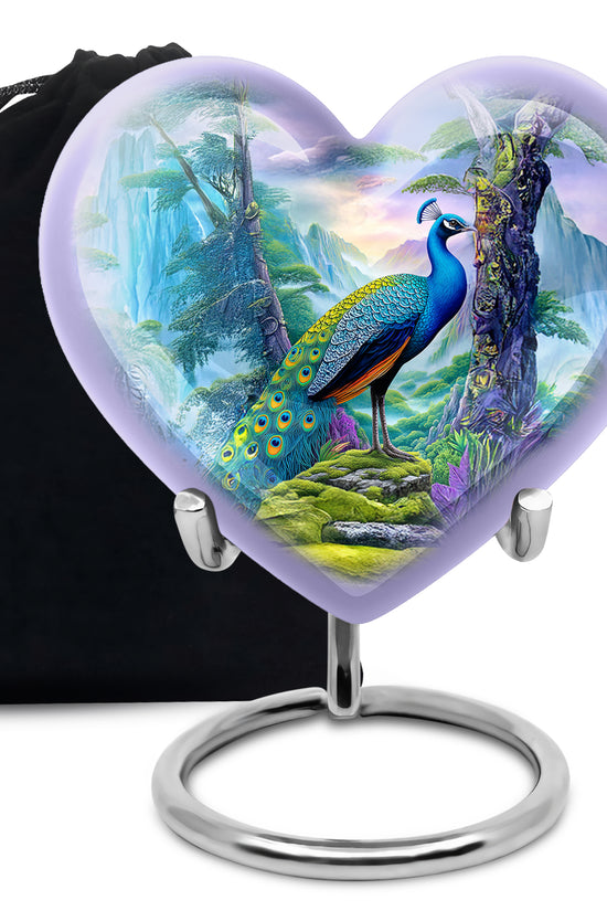 Peacock Mountain Memorial Urn - Scenic Nature Cremation Urn For Ashes