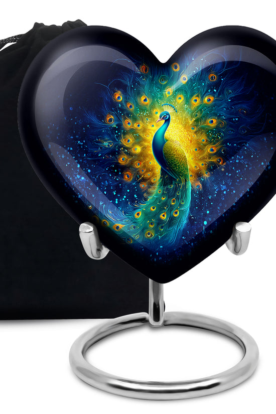 Peacock Cremation Urn - Galaxy Theme Funeral Urn For Adult Ashes