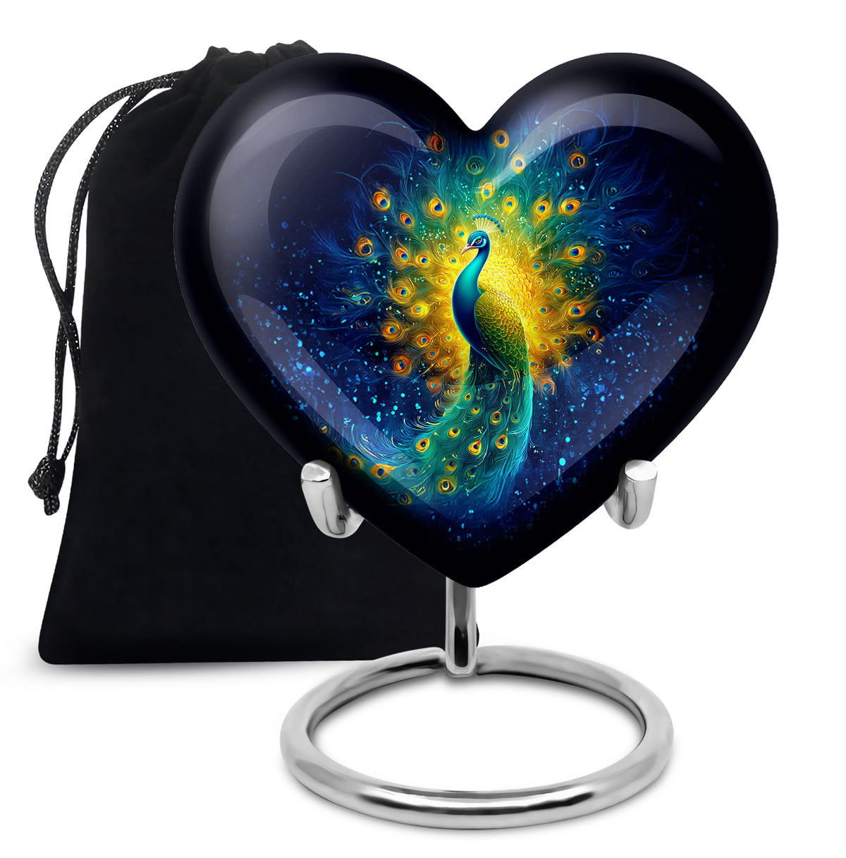 Peacock Cremation Urn - Galaxy Theme Funeral Urn For Adult Ashes