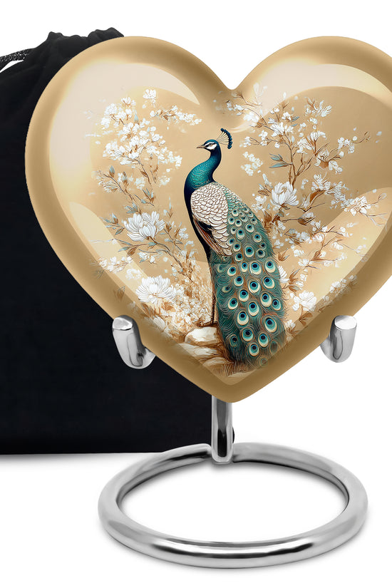 Peacock Theme Memorial Urn - Beautiful Artistic Funeral Urn For Loved Ones