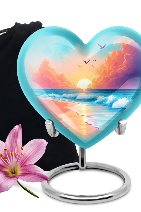 Peaceful Beach Memorial Urn For Ashes - Large Sized Urn For Adult Men