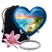 Blue Ocean Waves Funeral Urn For Ashes - product image 4