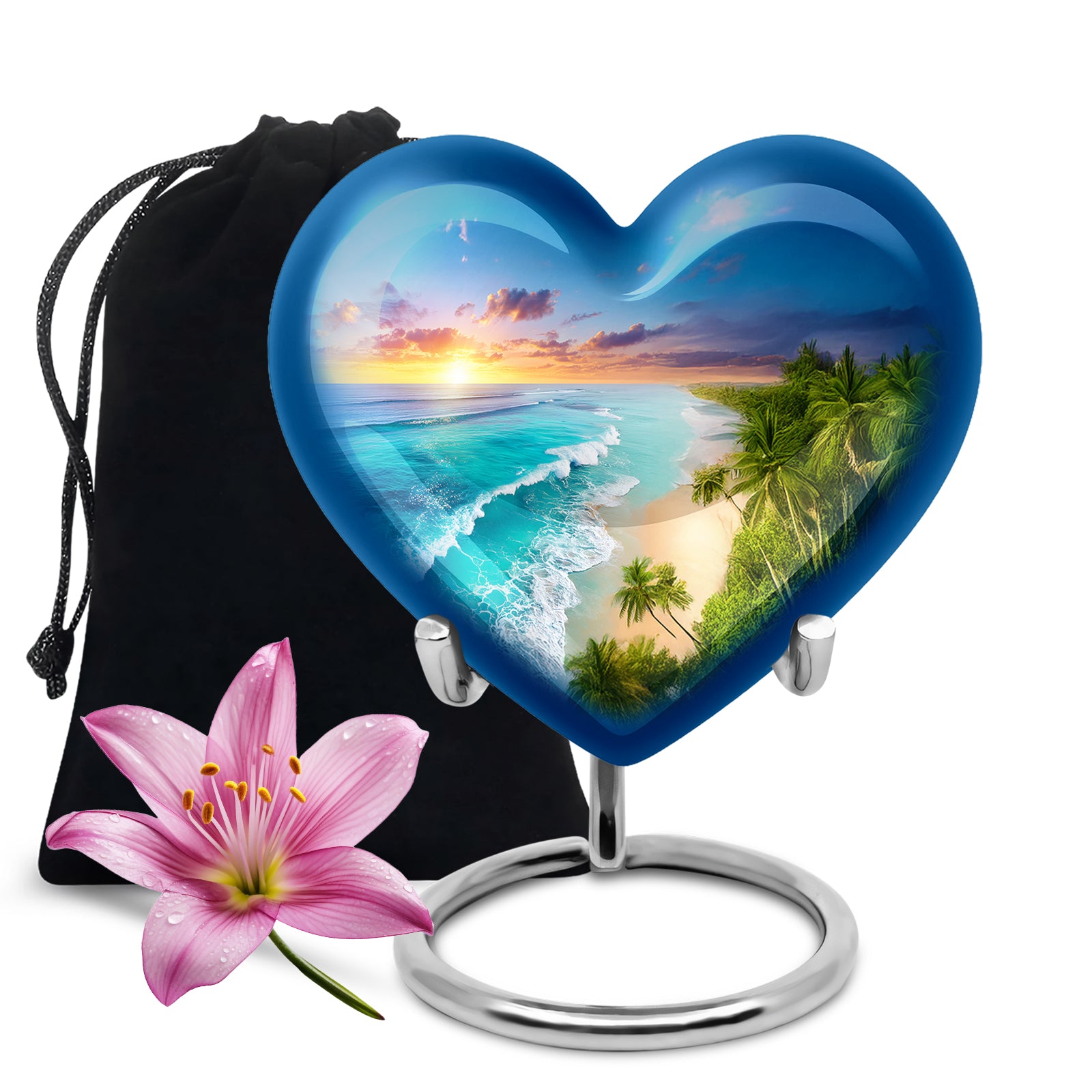 Blue Ocean Waves Funeral Urn For Ashes - Urn For Men & Women