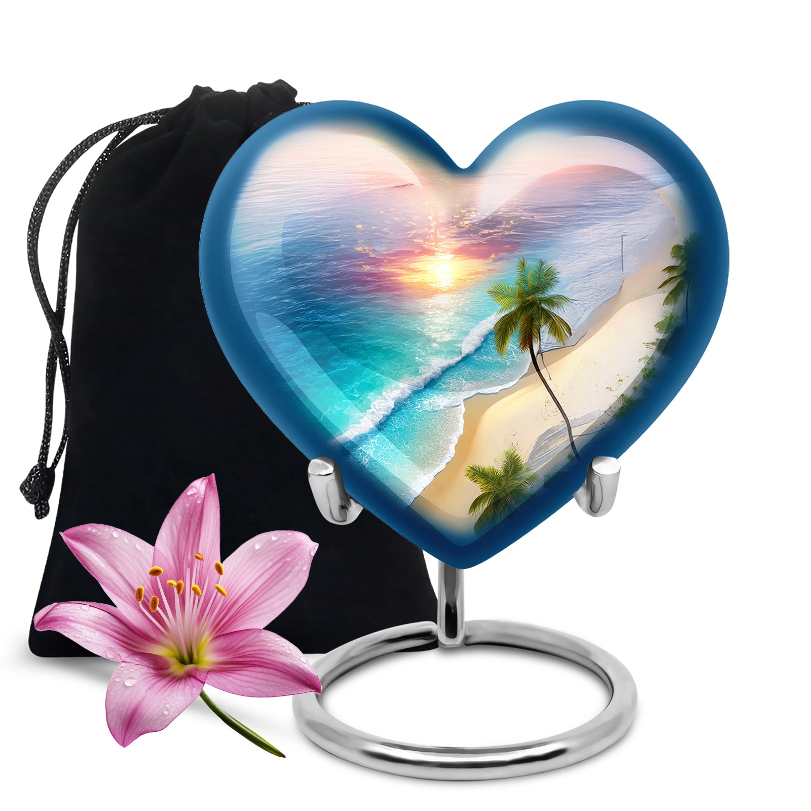 Palm Trees Cremation Urn For Adult Female - Sunset Funeral Urn For Women