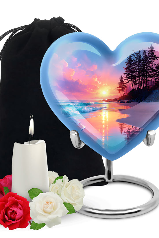 Seashore Memorial Urn For Ashes - Coastal Cremation Urn For Burial