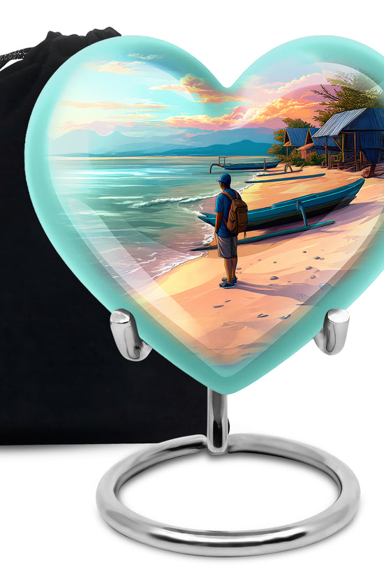 Peaceful Ocean Memorial Urn - Seaside Memorial Urn For Adult Ashes