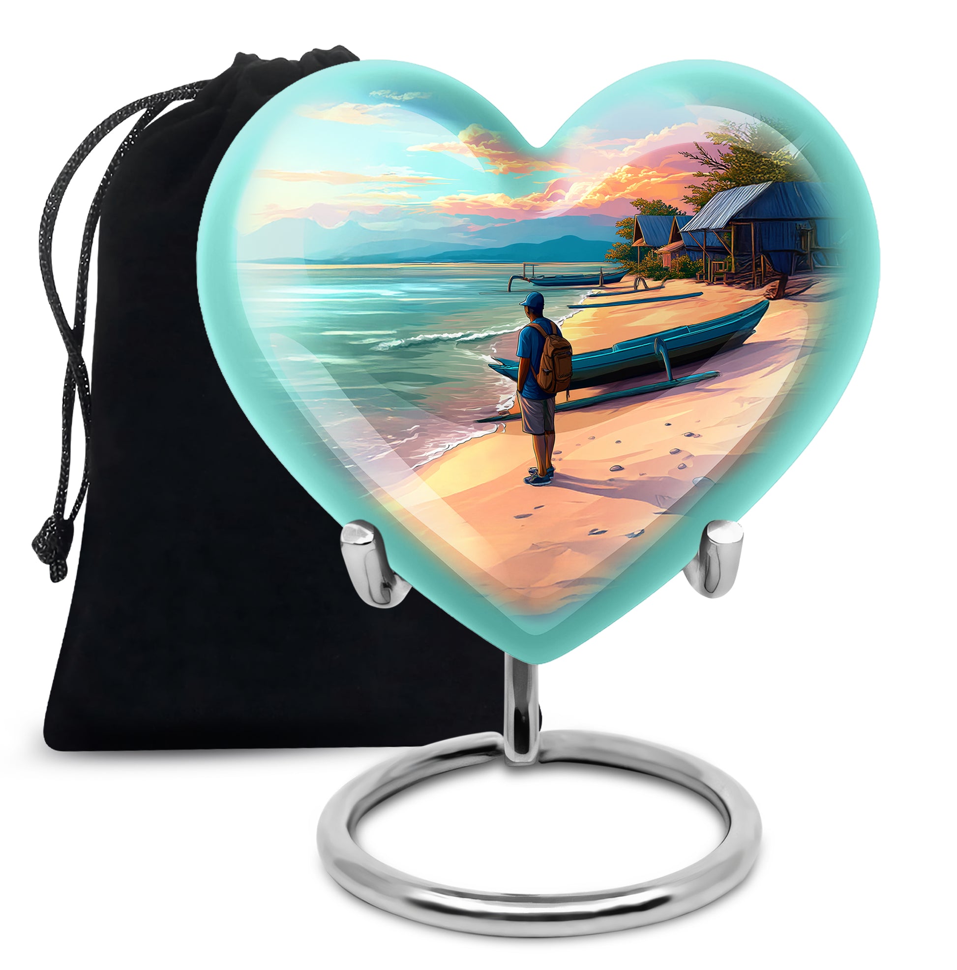 Peaceful Ocean Memorial Urn - Seaside Memorial Urn For Adult Ashes