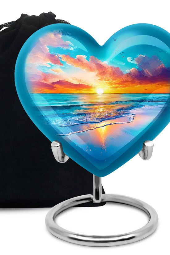 Beautiful Beach Funeral Urn - Peaceful Cremation Urn For Loved Ones