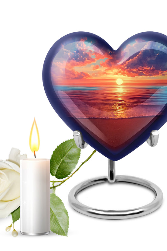 Personalized Blue Beach Cremation Urns for Ashes - Enchanting 10-inch - Yatskia