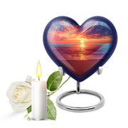 Personalized Blue Beach Cremation Urns for Ashes - Enchanting 10-inch - Yatskia