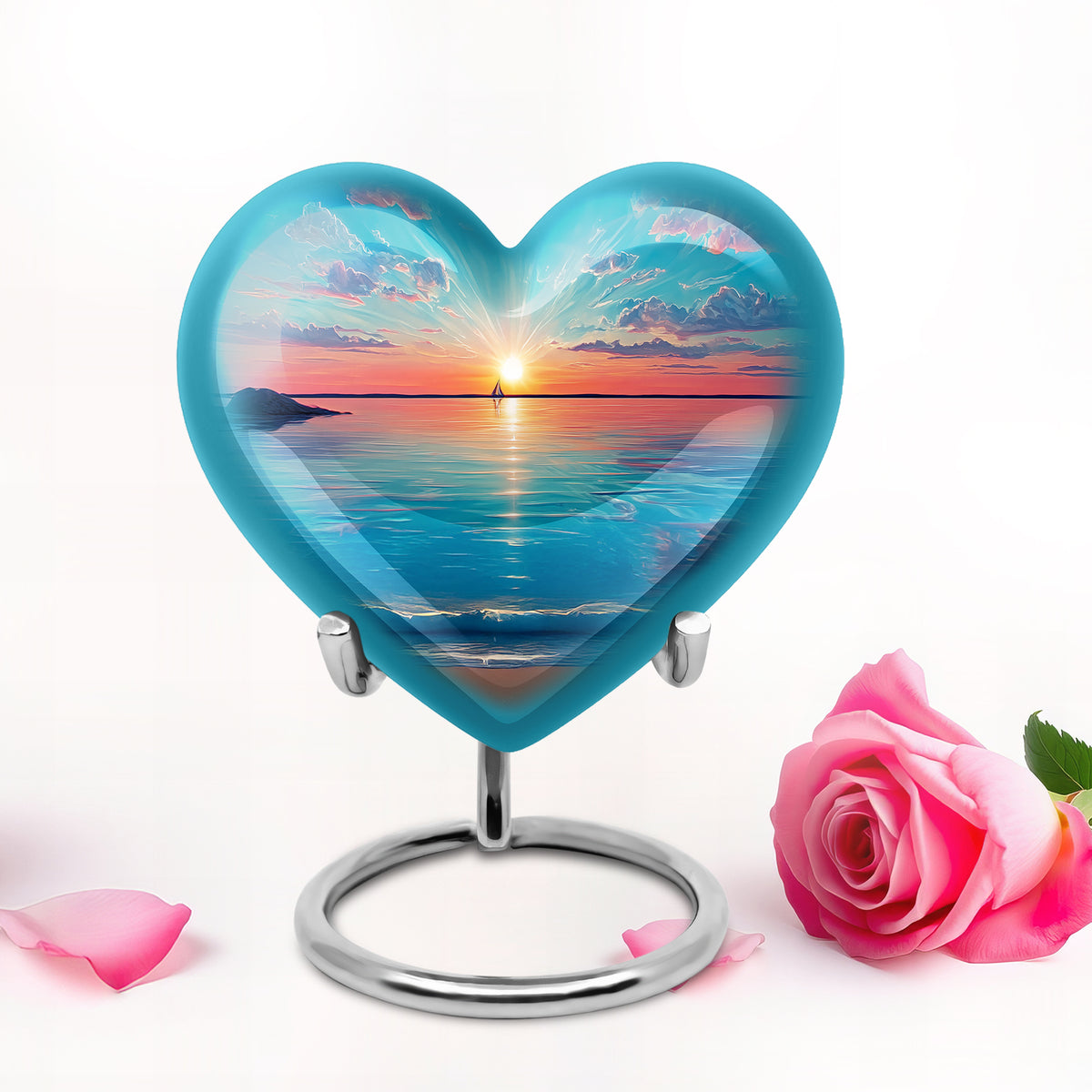 Regal Beach Memorial Cremation Urns - Teal 10-inch, 200 cu in - Yatskia