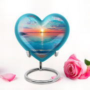 Regal Beach Memorial Cremation Urns - Teal 10-inch, 200 cu in - Yatskia