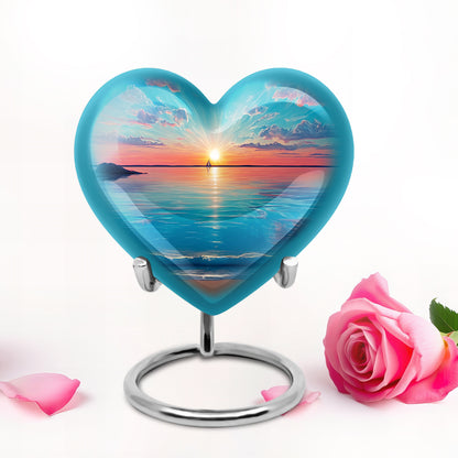 Regal Beach Memorial Cremation Urns - Teal 10-inch, 200 cu in - Yatskia