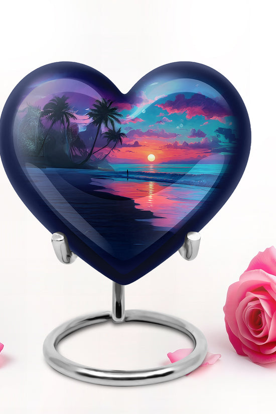 Sublime Beach Cremation Urns for Human Ashes - Blue 10-inch - Yatskia